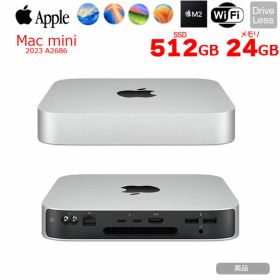 Apple Mac mini MMFK3J/A A2686 M2 2023 小型デスク 選べるOS [Apple M2 8コアCPU 10コアGPU メモリ24GB SSD512GB 無線 BT シル