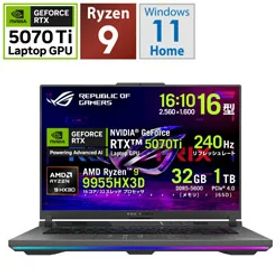 ASUS(エイスース) ゲーミングノートパソコン ROG Strix G16 G614 エクリプスグレー G614FR-R9X3D5070TI [RTX 5070Ti] G614FRR9X3D5070TI