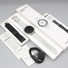 ボーナスストア+5％【美品】SAMSUNG Galaxy Watch6 Classic 47mm SM-R960NZSAXJP シルバー スマートウォッチ サムスン ギャラクシーウォッチ クラシック 本体