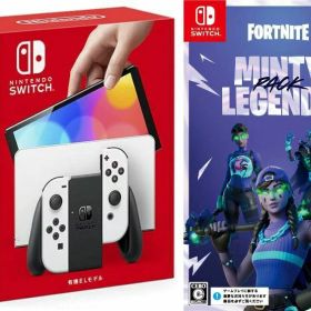 【無料ラッピング対応】Nintendo Switch(有機ELモデル) Joy-Con(L)/(R) ホワイト+フォートナイトミンティーレジェンドパック （ソフト）任天堂スイッチ 本体クリスマスクリスマスラッピングお誕生日