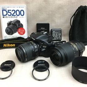 【大黒屋】Nikon ニコン D5200 レンズ:AF-S NIKKOR DX 18-55mm F3.5-5.6G II VR・55-300ｍｍ F4.5-5.6G ED フィルター・フード付