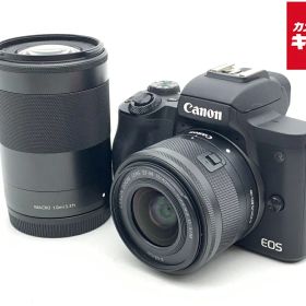 【中古】 【並品】 キヤノン EOS Kiss M2 ダブルズームキット ブラック 【ミラーレス一眼】 【6ヶ月保証】