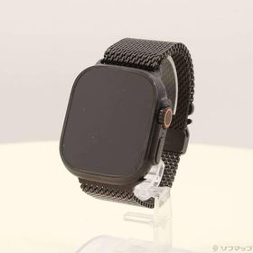 〔中古〕Apple(アップル) Apple Watch Ultra 2 GPS + Cellular 49mm ブラックチタニウムケース ブラックチタニウムミラネーゼループ〔348-ud〕