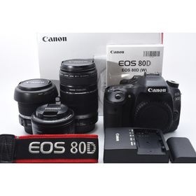 キヤノン(Canon)の★美品★ Canon EOS 80D トリプルレンズセット(デジタル一眼)