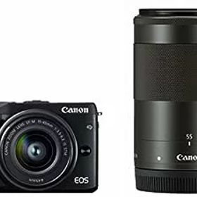 【中古】（非常に良い）Canon ミラーレス一眼カメラ EOS M3 ダブルズームキット(ブラック) EF-M15-45mm F3.5-6.3 IS STM EF-M55-200mm F4.5-6.3 IS STM 付属 EOSM3BK-WZ