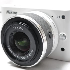 【中古】【1ヶ月保証】 ミラーレス一眼 ニコン Nikon 1 J1 レンズキット ホワイト SDカード付き
