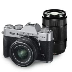 【中古】 富士フイルム(FUJIFILM) ミラーレス一眼カメラ X-T30ダブルズームレンズキット シルバー X-T30WZLK-S