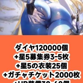 ダイヤ120000個+星5募集券3-5枚+星5の衣装25個+ガチャチケット2000枚+UR装備30- | ブラウンダスト2(ブラダス2)のアカウントデータ、RMTの販売・買取一覧