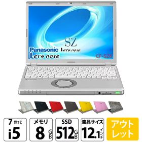 【今だけSSD倍増中↑】Panasonic CF-SZ6 [Core i5 7200U 8G 512G カメラ 12.1型 ] : アウトレット●Let's note CF-SZ6 中古ノートパソコン Office付き Windows11またはWindows10選択可能 レッツノート