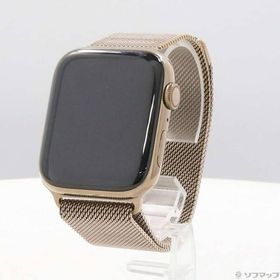 〔中古〕Apple(アップル) Apple Watch Series 4 GPS + Cellular 44mm ゴールドステンレススチールケース ゴールドミラネーゼループ〔247-ud〕