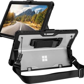 新品 Surface Go 4/Go 3/Go 2/Go ケース 透明 耐衝撃 軽量 薄型 肩掛けストラップ ハンドストラップ & ペンホルダー付き おしゃれ キーボードなし サーフェス ゴー Go 4 Go 3 Go2 GoカバーSurface Go 第4/