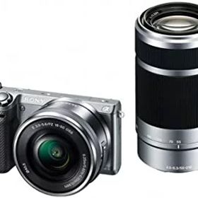 【中古】(非常に良い)SONY ミラーレス一眼 NEX-5T ダブルズームレンズキット シルバー NEX-5TY-S