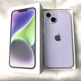【中古美品】SIMフリー iPhone 14 128GB パープル MPUY3J/A ≪au版(SIMロック解除済) 判定〇≫