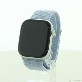 〔中古〕Apple(アップル) Apple Watch Series 10 GPS + Cellular 46mm シルバーアルミニウムケース ブルークラウドスポーツループ〔377-ud〕