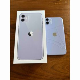 アイフォーン(iPhone)のiPhone11 パープル 128GB 背面割れあり SIMロック解除済み(スマートフォン本体)