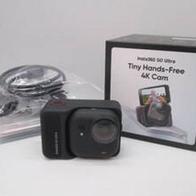 1円スタート!! 家電祭 美品!! Insta360 GO Ultra ミッドナイトブラック Tiny Hands-Free 4K Cam 付属品 箱 デジタルカメラ コレクション