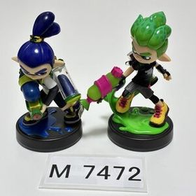 M7472 ●中古 美品 即決●amiibo ボーイ ブルー + ボーイ ネオングリーン 2種セット (アミーボ スプラトゥーンシリーズ)●