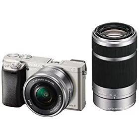 【中古】 ソニー ミラーレス一眼 α6000 ダブルズームレンズキット E PZ 16-50mm F3.5-5.6 OSS + E 55-210mm F4.5-6.3 OSS シルバー ILCE-6000Y S