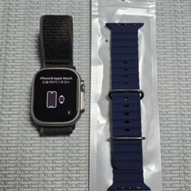 純正 Apple Watch Ultra 2 GPS+Cellular 49mm MRF53J/A ナチュラルチタニウム ブルー/ブラックトレイルループS/M A2986 美品 Apple Store