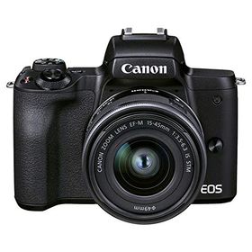 【中古】「非常に良い」Canon ミラーレス一眼カメラ EOS Kiss M2 標準ズームレンズキット ブラック KISSM2BK-1545