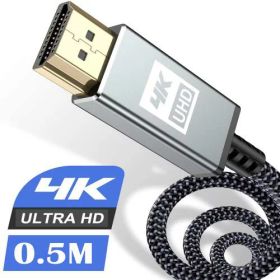 4K HDMI ケーブル 0.5mハイスピード アップグレード版 HDMI 2.0規格HDMI Cable 4K 60Hz 対応 3840p/2160p UHD 3D HDR 18Gbps 高速イーサネット ARC hdmi ケーブル - 対応 パソコンの画面をテレビに映す Apple TV,PS5/PS4/PS3, PCモニターなど適用 (グレー)