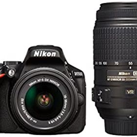 【中古】Nikon デジタル一眼レフカメラ D5500 ダブルズームキット ブラック 2416万画素 3.2型液晶 タッチパネルD5500WZBK