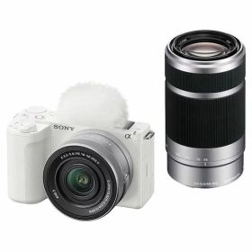 【中古】【1年保証】【美品】SONY VLOGCAM ZV-E10 II ダブルズームレンズキット (PZ 16-50mm II + E 55-210mm) ホワイト [ZV-E10M2X W]