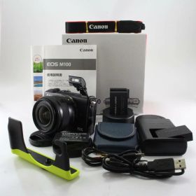 【中古】Canon ミラーレス一眼カメラ EOS M100 EF-M15-45 IS STM レンズキット(ブラック) EOSM100BK1545ISSTMLK