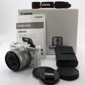 【中古】Canon ミラーレス一眼カメラ EOS M100 EF-M15-45 IS STM レンズキット(ホワイト) EOSM100WH1545ISSTMLK