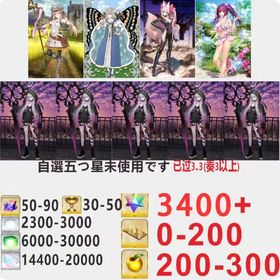 【画像内のすべて】FGO聖晶石3400-3600個 | FGOのアカウントデータ、RMTの販売・買取一覧