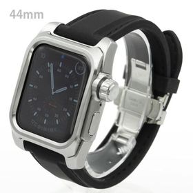 アップルウォッチ5&amp;4 44mm用 FACTRON Next for AppleWatch5 ステンレススチール316Lケース シリコンラバーバンド Series5&amp;4 44mm専用 FA-W-036