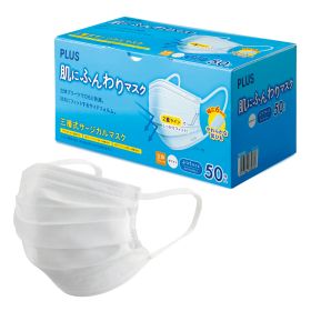 【PLUS】 マスク 肌にふんわりマスク ( JIS規格 医療用マスク クラス適合 ) 50枚入 ふつうサイズ SM-050(98660) プラス