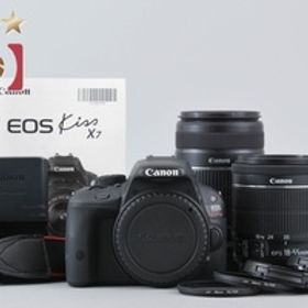 【中古】Canon キヤノン EOS Kiss X7 ダブルズームキット ブラック シャッター回数僅少