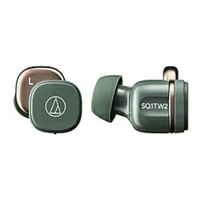 audio-technica(オーディオテクニカ) 完全ワイヤレスイヤホン グリーン ATH-SQ1TW2 GR ［ワイヤレス(左右分離) /Bluetooth対応］ ATHSQ1TW2GR
