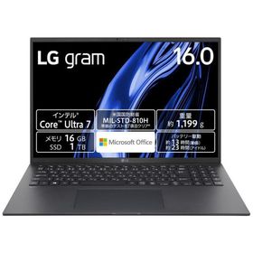 LGエレクトロニクス｜エルジー [16型、IPS液晶、WQXGA(2560×1600)/1199g/Core Ultra 7 155H/メモリ 16GB/SSD 1TB/Windows 11 Home]16Z90S-MA78J2 返品種別B