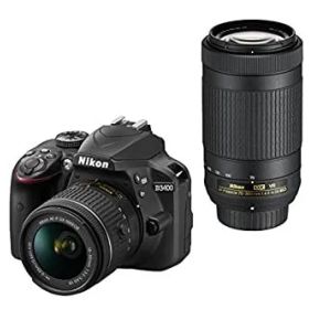 【中古】Nikon デジタル一眼レフカメラ D3400 ダブルズームキット ブラック D3400WZBK