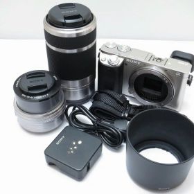 【全品ポイント10倍！要エントリー】【期間限定セール】ソニー SONY ミラーレス一眼（ダブルズームキット） α6000 ILCE-6000/E PZ 16-50mm F3.5-5.6 OSS SELP1650/E 55-210mm F4.5-6.3 OSS SEL55 【中古】