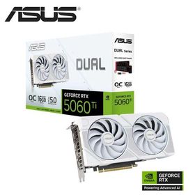ASUS｜エイスース ASUS NVIDIA GeForce RTX 5060 Ti オーバークロック グラフィックボード DUAL-RTX5060TI-O16G-WHITE 返品種別B