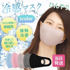 マスク 冷感 夏用 ベージュ グレー ブラック ピンク ブルー 洗える 選べる アイスシルク 個包装 大人用 1枚