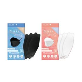 ※3個までゆうパケット送料250円※ 『SARARITO マスク ユルリト (Yururitto) 立体型 マスク 10枚入り ホワイト(RS-L2064) / ブラック(RS-L2065)』不織布