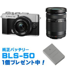 OLYMPUS オリンパス 【純正スペア電池プレゼント】PEN E-P7 EZダブルズームキット シルバー ミラーレス一眼カメラ