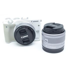 中古 美品 Canon キヤノン ミラーレス一眼 カメラ EOS M3 ダブルレンズキット2 EOSM3WH-WLK2