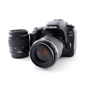 キヤノン Canon EOS 80D ダブルズームセット バリアングル液晶 Wi-Fiでスマホへ転送 防塵防滴 美品 新品SDカード ストラップ付き