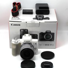 Canon ミラーレス一眼カメラ EOS Kiss M 標準ズームキット ホワイト EOSKISSMWH-1545ISSTMLK