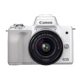 中古 １年保証 美品 Canon EOS Kiss M レンズキット 15-45mm IS STM ホワイト
