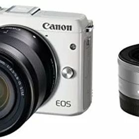 【中古】Canon ミラーレス一眼カメラ EOS M3 ダブルレンズキット(ホワイト) EF-M18-55mm F3.5-5.6 IS STM EF-M22mm F2 STM 付属 EOSM3WH-WLK