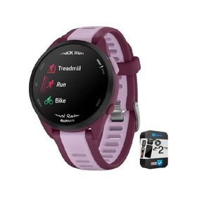 Garmin 010-02863-33 Forerunner 165 Music Smart Sport Watch, Berry + Lilac | Official USA Partner Model | Bundle with 2 YR CPS Enhanced Protection Pack