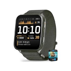 Garmin 010-02980-01 Venu X1 Premium GPS Smartwatch Moss Titanium Bundle with 2 YR CPS Enhanced Protection Pack