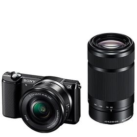 ソニー SONY α5000 ILCE-5000 ダブルレンズセットブラック ミラーレス 一眼レフ カメラ 中古