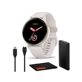 Garmin Vivoactive 5 Health and Fitness GPS Smartwatch for Men and Women with Cream Gold Aluminum Bezel, Ivory Case Silicone Band, 1.2” AMOLED Touchsc